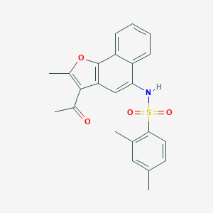 molecular formula C23H21NO4S B406561 N-(3-Acetyl-2-methyl-naphtho[1,2-b]furan-5-yl)-2,4-dimethyl-benzenesulfonamide 