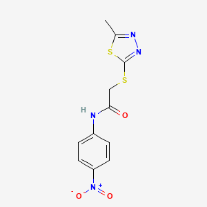molecular formula C11H10N4O3S2 B4065637 2-[(5-甲基-1,3,4-噻二唑-2-基)硫代]-N-(4-硝基苯基)乙酰胺 