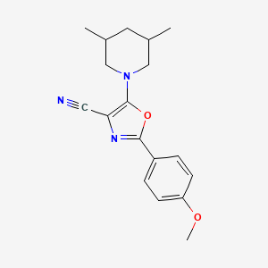 molecular formula C18H21N3O2 B4065652 5-(3,5-二甲基-1-哌啶基)-2-(4-甲氧基苯基)-1,3-恶唑-4-腈 