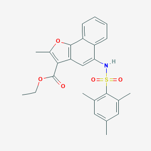 molecular formula C25H25NO5S B406566 Ethyl 5-[(mesitylsulfonyl)amino]-2-methylnaphtho[1,2-b]furan-3-carboxylate CAS No. 333351-30-7