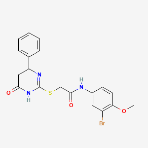 molecular formula C19H18BrN3O3S B4065670 N-(3-bromo-4-methoxyphenyl)-2-[(6-oxo-4-phenyl-1,4,5,6-tetrahydro-2-pyrimidinyl)thio]acetamide 