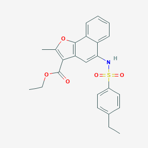 molecular formula C24H23NO5S B406569 Ethyl 5-{[(4-ethylphenyl)sulfonyl]amino}-2-methylnaphtho[1,2-b]furan-3-carboxylate 