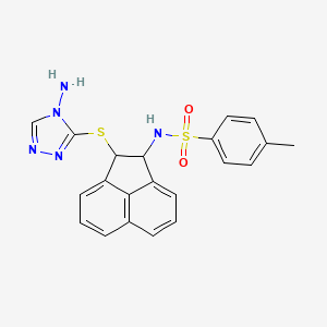 molecular formula C21H19N5O2S2 B4065714 N-{2-[(4-氨基-4H-1,2,4-三唑-3-基)硫代]-1,2-二氢-1-芴基}-4-甲基苯磺酰胺 