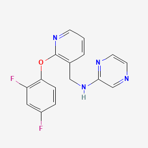 molecular formula C16H12F2N4O B4065733 N-{[2-(2,4-difluorophenoxy)-3-pyridinyl]methyl}-2-pyrazinamine 