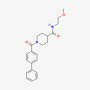 molecular formula C22H26N2O3 B4065739 1-(4-联苯基羰基)-N-(2-甲氧基乙基)-4-哌啶甲酰胺 