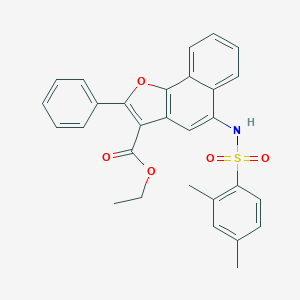 molecular formula C29H25NO5S B406575 Ethyl 5-{[(2,4-dimethylphenyl)sulfonyl]amino}-2-phenylnaphtho[1,2-b]furan-3-carboxylate CAS No. 361159-95-7