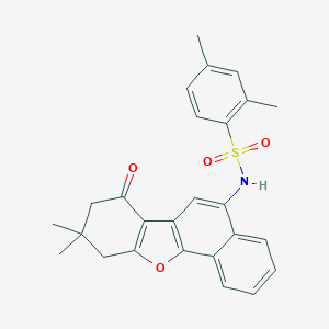 molecular formula C26H25NO4S B406577 N-(9,9-二甲基-7-氧代-8,10-二氢萘[1,2-b][1]苯并呋喃-5-基)-2,4-二甲基苯磺酰胺 CAS No. 305373-97-1