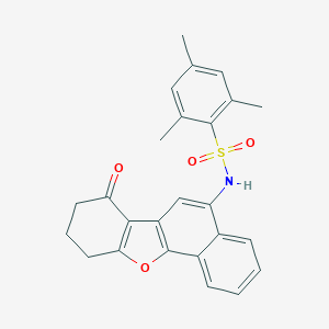 molecular formula C25H23NO4S B406578 2,4,6-trimethyl-N-(7-oxo-7,8,9,10-tetrahydronaphtho[1,2-b][1]benzofuran-5-yl)benzenesulfonamide 