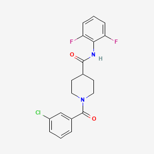 molecular formula C19H17ClF2N2O2 B4065783 1-(3-chlorobenzoyl)-N-(2,6-difluorophenyl)-4-piperidinecarboxamide 