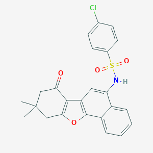 4-chloro-N-(9,9-dimethyl-7-oxo-7,8,9,10-tetrahydrobenzo[b]naphtho[2,1-d]furan-5-yl)benzenesulfonamide