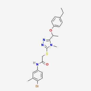 molecular formula C22H25BrN4O2S B4065798 N-(4-溴-3-甲基苯基)-2-({5-[1-(4-乙基苯氧基)乙基]-4-甲基-4H-1,2,4-三唑-3-基}硫代)乙酰胺 