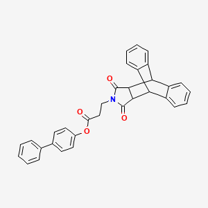 molecular formula C33H25NO4 B4065800 4-biphenylyl 3-(16,18-dioxo-17-azapentacyclo[6.6.5.0~2,7~.0~9,14~.0~15,19~]nonadeca-2,4,6,9,11,13-hexaen-17-yl)propanoate 