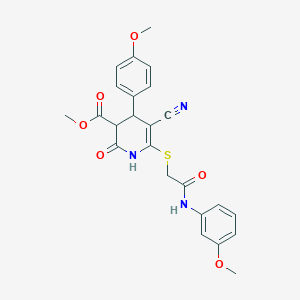 molecular formula C24H23N3O6S B4065803 5-氰基-4-(4-甲氧基苯基)-6-({2-[(3-甲氧基苯基)氨基]-2-氧代乙基}硫代)-2-氧代-1,2,3,4-四氢-3-吡啶甲酸甲酯 