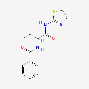molecular formula C15H19N3O2S B4065818 N-[1-(4,5-Dihydro-thiazol-2-ylcarbamoyl)-2-methyl-propyl]-benzamide 
