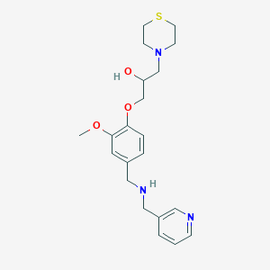 molecular formula C21H29N3O3S B4065824 1-(2-methoxy-4-{[(3-pyridinylmethyl)amino]methyl}phenoxy)-3-(4-thiomorpholinyl)-2-propanol 