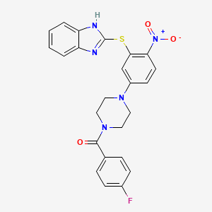 molecular formula C24H20FN5O3S B4065825 2-({5-[4-(4-fluorobenzoyl)-1-piperazinyl]-2-nitrophenyl}thio)-1H-benzimidazole 