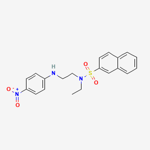 molecular formula C20H21N3O4S B4065846 N-ethyl-N-{2-[(4-nitrophenyl)amino]ethyl}-2-naphthalenesulfonamide 