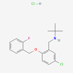 molecular formula C18H22Cl2FNO B4065856 N-{5-chloro-2-[(2-fluorobenzyl)oxy]benzyl}-2-methyl-2-propanamine hydrochloride 