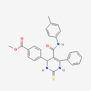 molecular formula C26H23N3O3S B4065864 methyl 4-(2-mercapto-5-{[(4-methylphenyl)amino]carbonyl}-6-phenyl-3,4-dihydro-4-pyrimidinyl)benzoate 