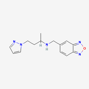 molecular formula C14H17N5O B4065880 (2,1,3-benzoxadiazol-5-ylmethyl)[1-methyl-3-(1H-pyrazol-1-yl)propyl]amine 
