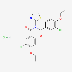 molecular formula C21H21Cl3N2O4S B4065883 3-chloro-N-(3-chloro-4-ethoxybenzoyl)-N-(4,5-dihydro-1,3-thiazol-2-yl)-4-ethoxybenzamide hydrochloride 