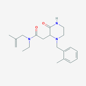 molecular formula C20H29N3O2 B4065926 N-ethyl-2-[1-(2-methylbenzyl)-3-oxo-2-piperazinyl]-N-(2-methyl-2-propen-1-yl)acetamide 