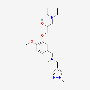 molecular formula C21H34N4O3 B4065931 1-(二乙氨基)-3-[2-甲氧基-5-({甲基[(1-甲基-1H-吡唑-4-基)甲基]氨基}甲基)苯氧基]-2-丙醇 