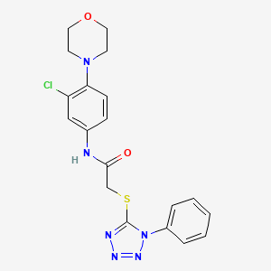 molecular formula C19H19ClN6O2S B4065932 N-[3-chloro-4-(4-morpholinyl)phenyl]-2-[(1-phenyl-1H-tetrazol-5-yl)thio]acetamide 