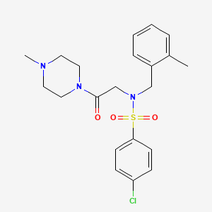 molecular formula C21H26ClN3O3S B4065942 4-Chloro-N-(2-methyl-benzyl)-N-[2-(4-methyl-piperazin-1-yl)-2-oxo-ethyl]-benzenesulfonamide 