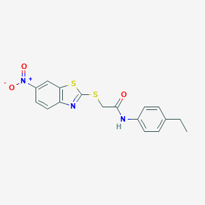 N-(4-ethylphenyl)-2-({6-nitro-1,3-benzothiazol-2-yl}sulfanyl)acetamide