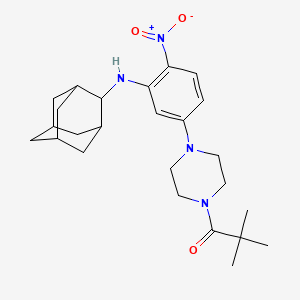 molecular formula C25H36N4O3 B4065964 2-adamantyl{5-[4-(2,2-dimethylpropanoyl)-1-piperazinyl]-2-nitrophenyl}amine 