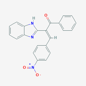 molecular formula C22H15N3O3 B406597 2-(1H-benzimidazol-2-yl)-3-{4-nitrophenyl}-1-phenyl-2-propen-1-one 