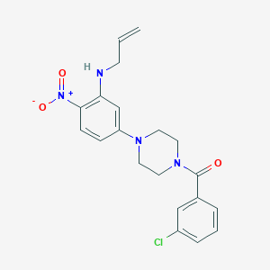 molecular formula C20H21ClN4O3 B4065970 N-allyl-5-[4-(3-chlorobenzoyl)-1-piperazinyl]-2-nitroaniline 