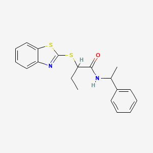 molecular formula C19H20N2OS2 B4065975 2-(1,3-benzothiazol-2-ylthio)-N-(1-phenylethyl)butanamide 