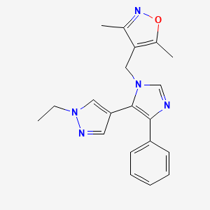 molecular formula C20H21N5O B4066006 4-{[5-(1-ethyl-1H-pyrazol-4-yl)-4-phenyl-1H-imidazol-1-yl]methyl}-3,5-dimethylisoxazole 