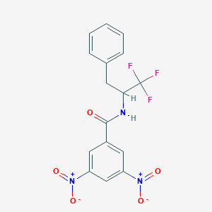 molecular formula C16H12F3N3O5 B406601 N-[1-(Trifluoromethyl)-2-phenylethyl]-3,5-dinitrobenzamide 
