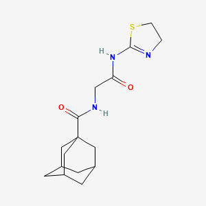 molecular formula C16H23N3O2S B4066013 金刚烷-1-羧酸[(4,5-二氢-噻唑-2-基氨基甲酰基)-甲基]-酰胺 