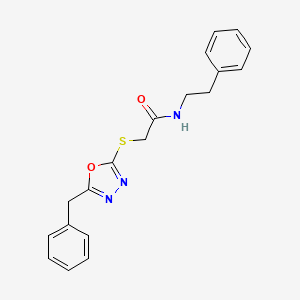 2-[(5-benzyl-1,3,4-oxadiazol-2-yl)thio]-N-(2-phenylethyl)acetamide