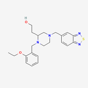 molecular formula C22H28N4O2S B4066034 2-[4-(2,1,3-benzothiadiazol-5-ylmethyl)-1-(2-ethoxybenzyl)-2-piperazinyl]ethanol 