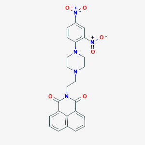 molecular formula C24H21N5O6 B406604 2-{2-[4-(2,4-dinitrophenyl)piperazino]ethyl}-1H-benzo[de]isoquinoline-1,3(2H)-dione 