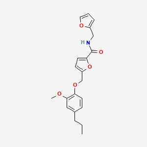 molecular formula C21H23NO5 B4066068 N-(2-furylmethyl)-5-[(2-methoxy-4-propylphenoxy)methyl]-2-furamide 