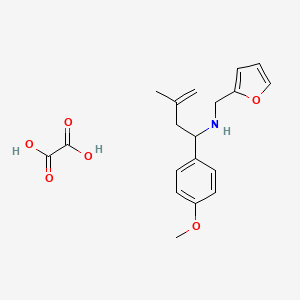 molecular formula C19H23NO6 B4066086 草酰酸 N-(2-呋喃甲基)-1-(4-甲氧基苯基)-3-甲基-3-丁烯-1-胺 