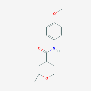 molecular formula C15H21NO3 B4066099 N-(4-methoxyphenyl)-2,2-dimethyltetrahydro-2H-pyran-4-carboxamide 