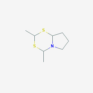 molecular formula C8H13NS2 B040661 Pyrrolidino-(1,2E)-4H-2,4-dimethyl-1,3,5-dithiazine CAS No. 116505-60-3