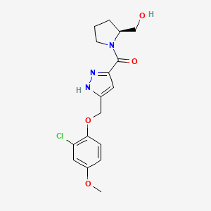 molecular formula C17H20ClN3O4 B4066105 [(2S)-1-({5-[(2-chloro-4-methoxyphenoxy)methyl]-1H-pyrazol-3-yl}carbonyl)-2-pyrrolidinyl]methanol 