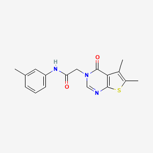 molecular formula C17H17N3O2S B4066107 2-(5,6-二甲基-4-氧代噻吩并[2,3-d]嘧啶-3(4H)-基)-N-(3-甲基苯基)乙酰胺 