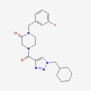molecular formula C21H26FN5O2 B4066109 4-{[1-(环己基甲基)-1H-1,2,3-三唑-4-基]羰基}-1-(3-氟苄基)-2-哌嗪酮 