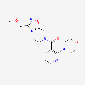 molecular formula C17H23N5O4 B4066121 N-ethyl-N-{[3-(methoxymethyl)-1,2,4-oxadiazol-5-yl]methyl}-2-morpholin-4-ylnicotinamide 