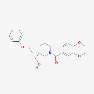 molecular formula C23H27NO5 B4066133 [1-(2,3-dihydro-1,4-benzodioxin-6-ylcarbonyl)-3-(2-phenoxyethyl)-3-piperidinyl]methanol 