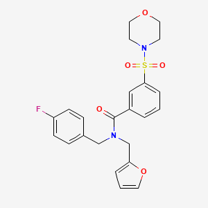 molecular formula C23H23FN2O5S B4066149 N-(4-fluorobenzyl)-N-(2-furylmethyl)-3-(4-morpholinylsulfonyl)benzamide 